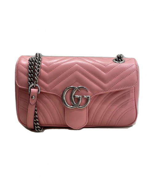 GUCCI（グッチ）GUCCI (グッチ) GGマーモントチェーンショルダーバッグ ピンク サイズ:-の古着・服飾アイテム
