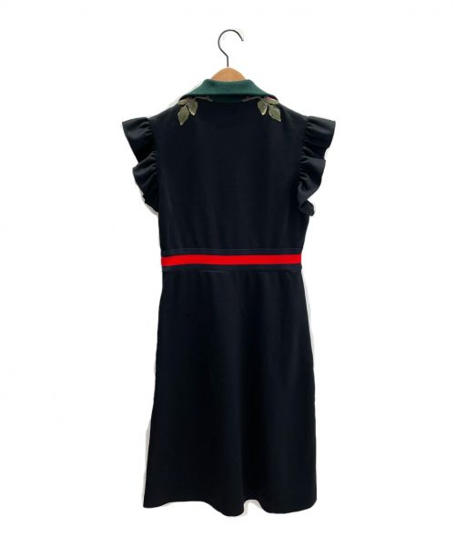 GUCCI（グッチ）GUCCI (グッチ) エンブロイダリージャージーワンピース ブラック サイズ:Ｓの古着・服飾アイテム