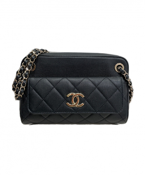 CHANEL（シャネル）CHANEL (シャネル) ダブルチェーンカメラバッグ ブラック サイズ:-の古着・服飾アイテム