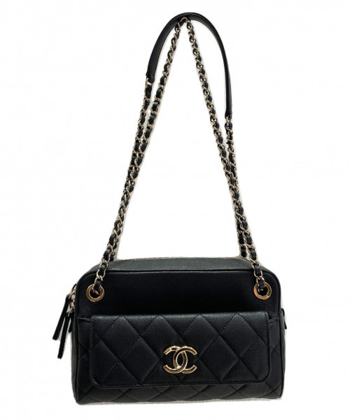 CHANEL（シャネル）CHANEL (シャネル) ダブルチェーンカメラバッグ ブラック サイズ:-の古着・服飾アイテム