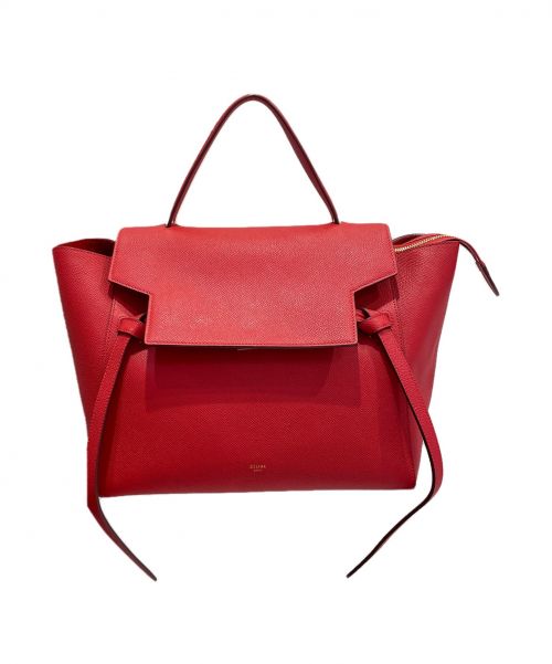 CELINE（セリーヌ）CELINE (セリーヌ) ベルトバックミニ レッド サイズ:ミニの古着・服飾アイテム