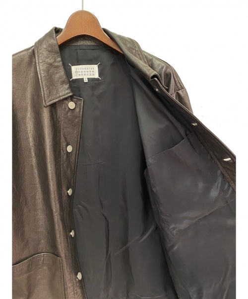 Maison Margiela（メゾンマルジェラ）Maison Margiela (メゾンマルジェラ) オーバーサイズレザージャケット ブラック サイズ:44の古着・服飾アイテム