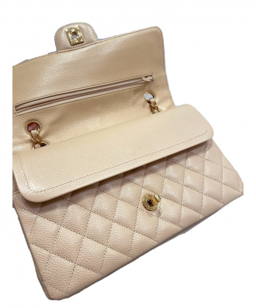 CHANEL（シャネル）CHANEL (シャネル) ダブルフラップマトラッセ25 ベージュ サイズ:25 キャビアスキンの古着・服飾アイテム