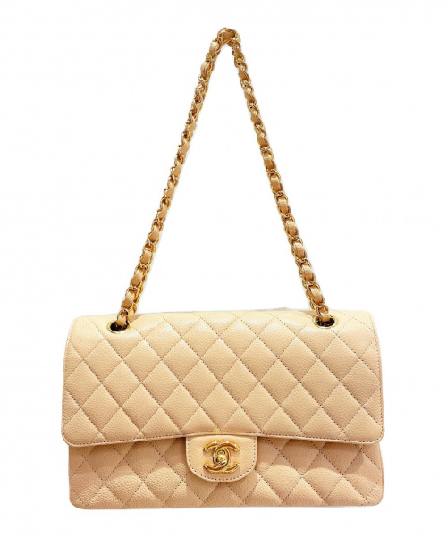 CHANEL（シャネル）CHANEL (シャネル) ダブルフラップマトラッセ25 ベージュ サイズ:25 キャビアスキンの古着・服飾アイテム