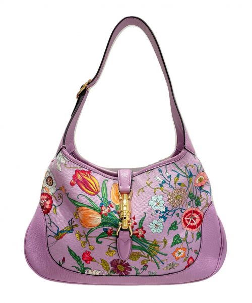 GUCCI（グッチ）GUCCI (グッチ) ニュージャッキーフローラホーボーバッグ パープル サイズ:ミディアムの古着・服飾アイテム