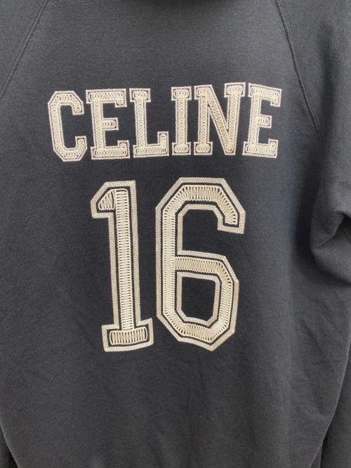 CELINE（セリーヌ）CELINE (セリーヌ) 20AW 16エンブロイダリージップドフード付スウェット ブラック サイズ:Mの古着・服飾アイテム