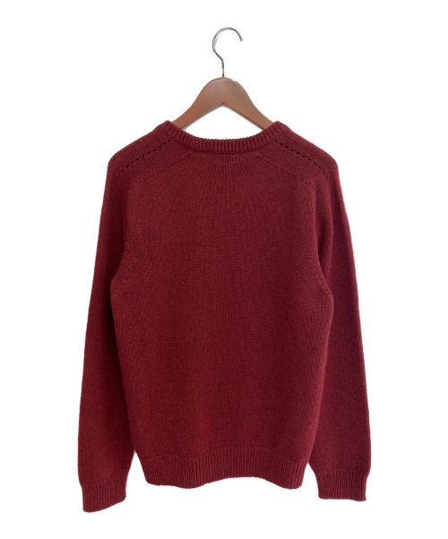 CELINE（セリーヌ）CELINE (セリーヌ) クルーネックセーター/シームレスカシミア レッド サイズ:Mの古着・服飾アイテム