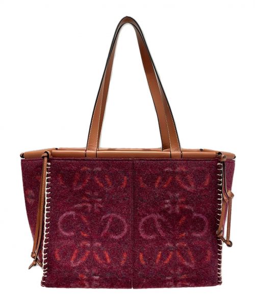 LOEWE（ロエベ）LOEWE (ロエベ) アナグラムクッショントート ワインレッド サイズ:-の古着・服飾アイテム