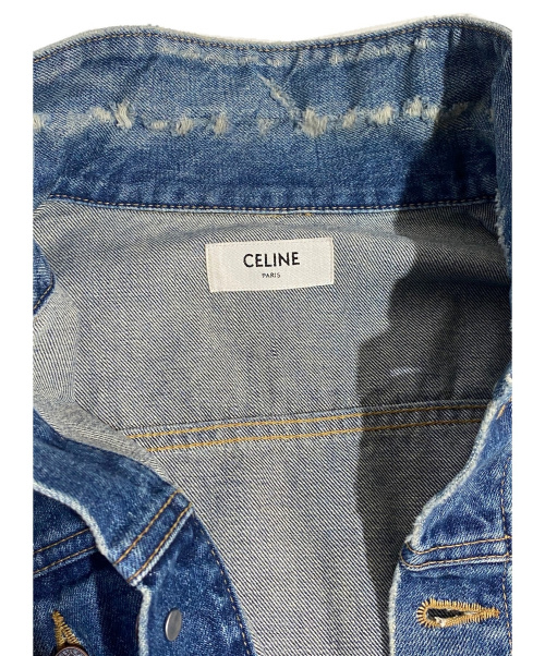 CELINE（セリーヌ）CELINE (セリーヌ) ダメージ加工デニムジャケット インディゴ サイズ:Lの古着・服飾アイテム