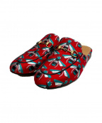 GUCCIグッチ）の古着「蜂ジャガードプリンスタウン/サンダル」｜レッド