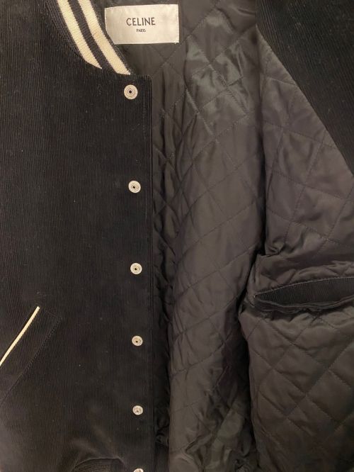 CELINE（セリーヌ）CELINE (セリーヌ) エンブロイダリー テディ コーデュロイブルゾン ブラック サイズ:48の古着・服飾アイテム
