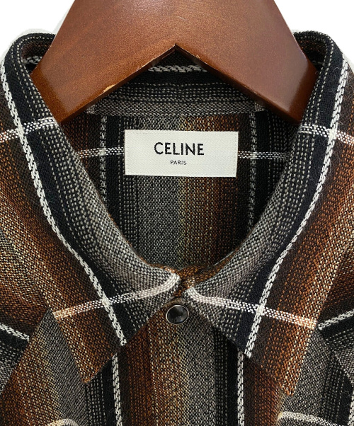 CELINE（セリーヌ）CELINE (セリーヌ) 21SS クラシックシャツ ブラウン×グレー サイズ:40の古着・服飾アイテム