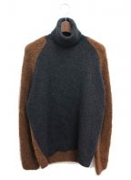 HERMESエルメス）の古着「ミックス＆テディタートルネックニット」｜グレー×ブラウン