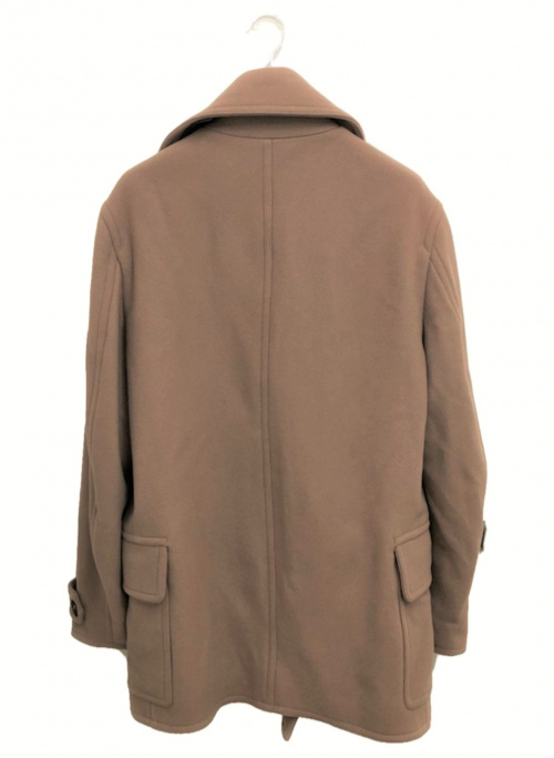 HERMES（エルメス）HERMES (エルメス) レザー装飾Pコート ベージュ サイズ:48の古着・服飾アイテム