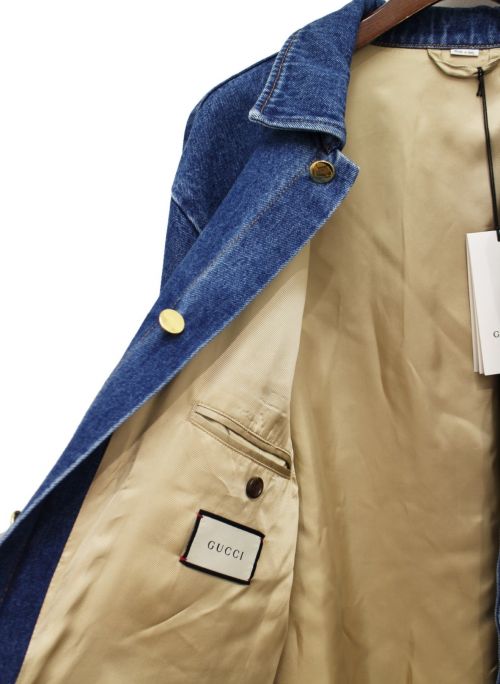 GUCCI（グッチ）GUCCI (グッチ) ウォッシュ加工デニムジャケット インディゴ サイズ:50の古着・服飾アイテム
