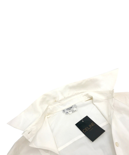 CELINE（セリーヌ）CELINE (セリーヌ) [OLD]プレーンロゴドレスシャツ ホワイト サイズ:38表記の古着・服飾アイテム