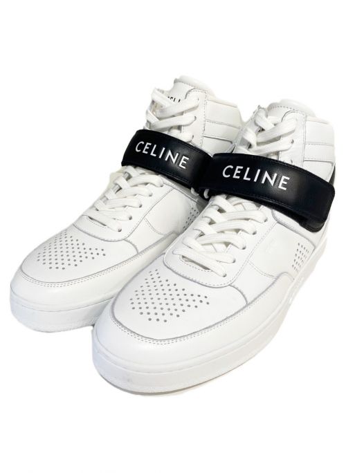 CELINE（セリーヌ）CELINE (セリーヌ) CT-03 ベルクロストラップ付き ハイスニーカー ホワイト×ブラック サイズ:42の古着・服飾アイテム