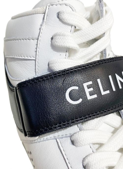CELINE（セリーヌ）CELINE (セリーヌ) CT-03 ベルクロストラップ付き ハイスニーカー ホワイト×ブラック サイズ:42の古着・服飾アイテム