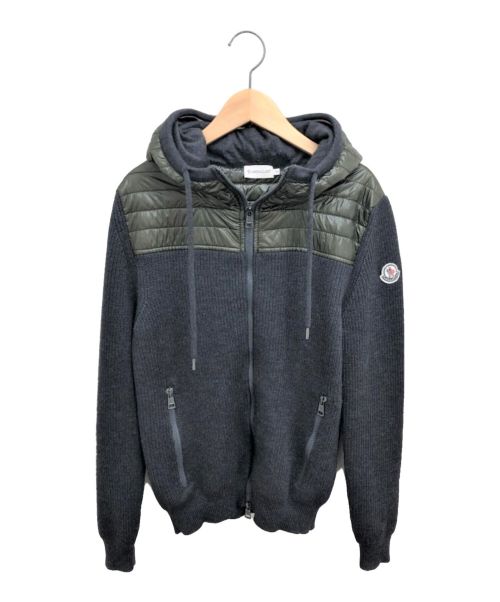MONCLER（モンクレール）MONCLER (モンクレール) 切替ジップアップニット オリーブ×グレー サイズ:Sの古着・服飾アイテム