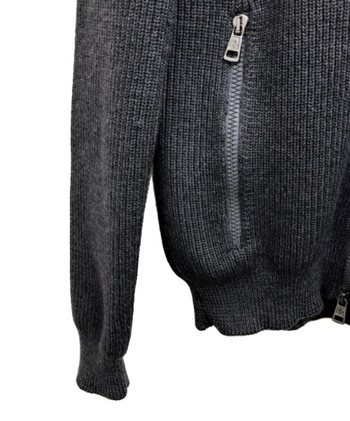 MONCLER（モンクレール）MONCLER (モンクレール) 切替ジップアップニット オリーブ×グレー サイズ:Sの古着・服飾アイテム