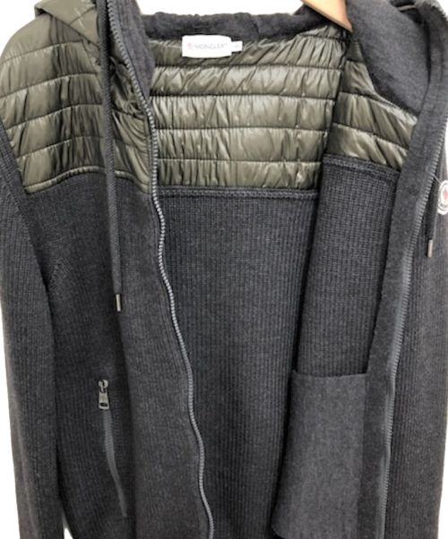 MONCLER（モンクレール）MONCLER (モンクレール) 切替ジップアップニット オリーブ×グレー サイズ:Sの古着・服飾アイテム