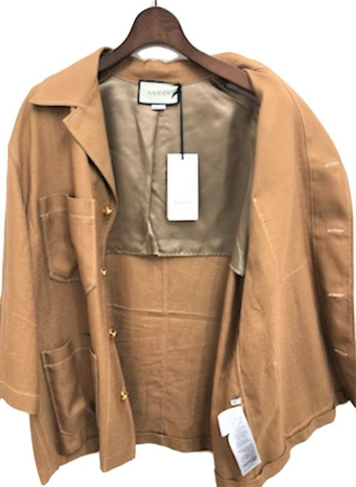 GUCCI（グッチ）GUCCI (グッチ) 20AW ビスコースシャツジャケット ブラウン サイズ:48の古着・服飾アイテム
