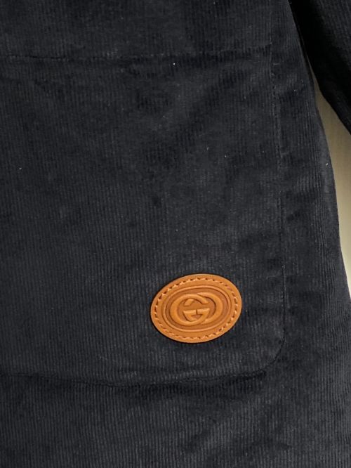 GUCCI（グッチ）GUCCI (グッチ) ストレッチコーデュロイパディングシャツ ネイビー サイズ:50の古着・服飾アイテム