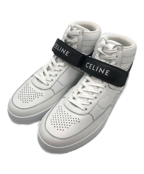 CELINE（セリーヌ）CELINE (セリーヌ) ベルクロハイカットスニーカー ホワイト×ブラック サイズ:SIZE 42の古着・服飾アイテム