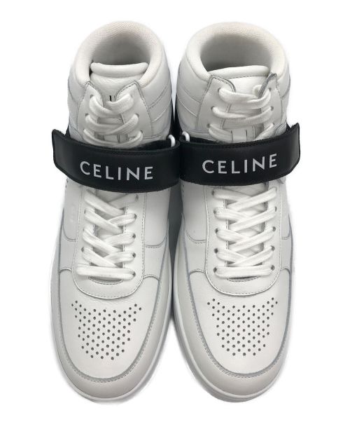 CELINE（セリーヌ）CELINE (セリーヌ) ベルクロハイカットスニーカー ホワイト×ブラック サイズ:SIZE 42の古着・服飾アイテム