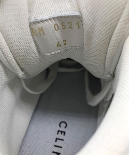 CELINE（セリーヌ）CELINE (セリーヌ) ベルクロハイカットスニーカー ホワイト×ブラック サイズ:SIZE 42の古着・服飾アイテム