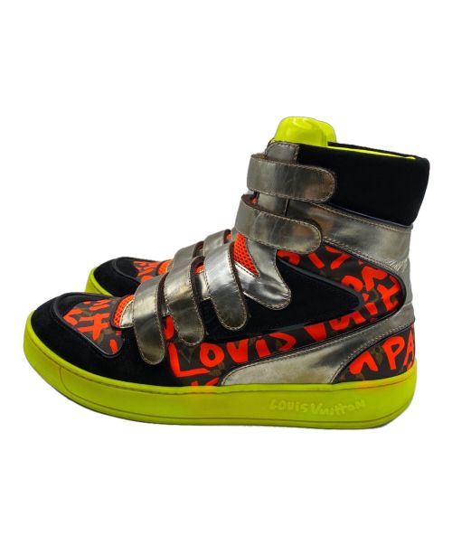 LOUIS VUITTON（ルイ ヴィトン）LOUIS VUITTON (ルイ ヴィトン) グラフィティベルクロハイカットスニーカー ブラック サイズ:8 1/2の古着・服飾アイテム