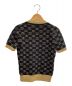 GUCCI (グッチ) GGパターンウール半袖ニット ブラック×ゴールド サイズ:XXS：39800円