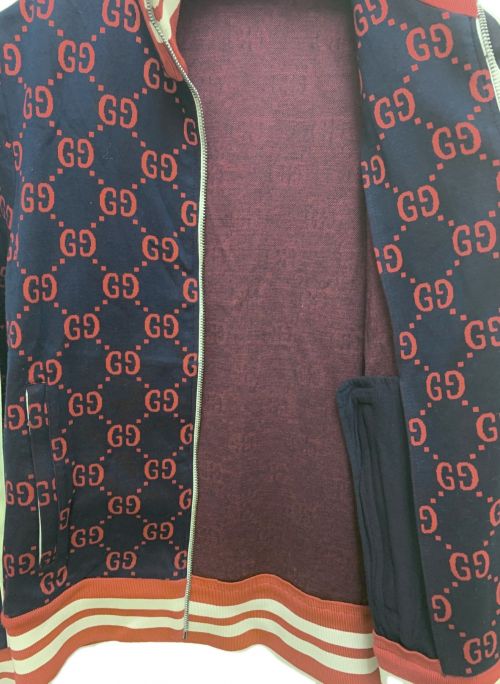 GUCCI（グッチ）GUCCI (グッチ) GGジャガードテクニカルジャージブルゾン ネイビー サイズ:XSの古着・服飾アイテム