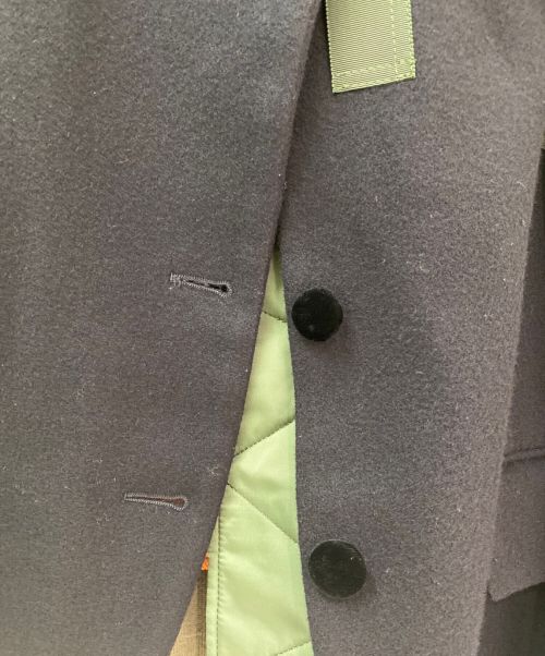 sacai（サカイ）sacai (サカイ) 異素材ドッキングジャケット グリーン×ネイビー サイズ:２の古着・服飾アイテム