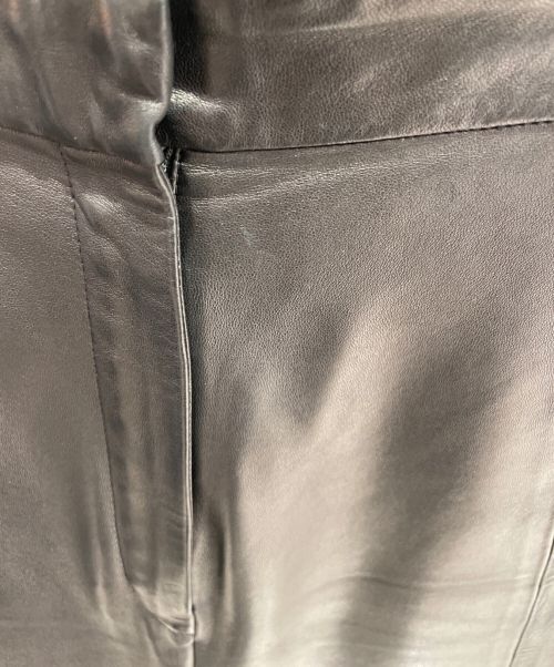CELINE（セリーヌ）CELINE (セリーヌ) レザーワイドパンツ ブラック サイズ:36の古着・服飾アイテム