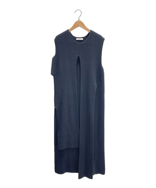 CELINE（セリーヌ）CELINE (セリーヌ) カシミヤウールスリットニットベスト ネイビー サイズ:Ｓの古着・服飾アイテム