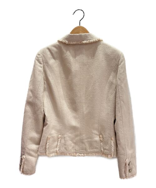 CHANEL（シャネル）CHANEL (シャネル) シルクフリンジジャケット ベージュ サイズ:38の古着・服飾アイテム