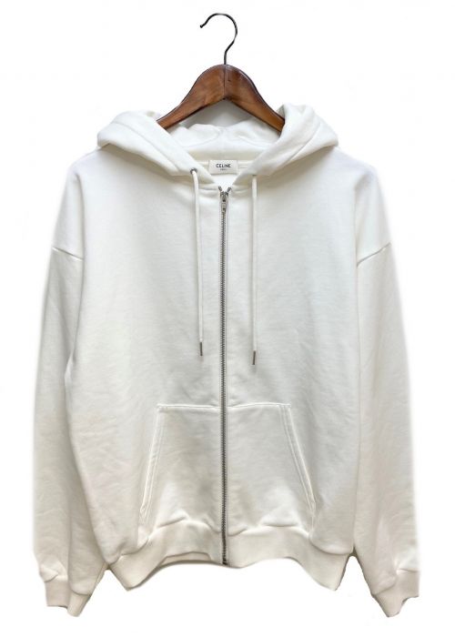 CELINE（セリーヌ）CELINE (セリーヌ) 21AW ルーズジップフーディー ホワイト サイズ:Sの古着・服飾アイテム