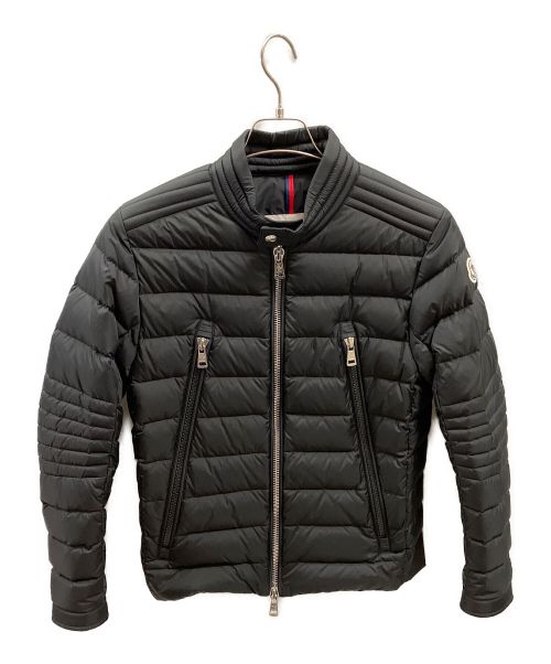MONCLER（モンクレール）MONCLER (モンクレール) AMIOT ライダース ダウンブルゾン ブラックの古着・服飾アイテム