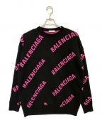 BALENCIAGAバレンシアガ）の古着「ALL OVER LOGO KNIT」｜ブラック