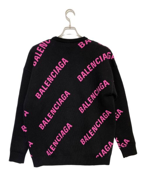 BALENCIAGA（バレンシアガ）BALENCIAGA (バレンシアガ) ALL OVER LOGO KNIT ブラック サイズ:XSの古着・服飾アイテム