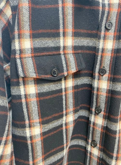 CELINE（セリーヌ）CELINE (セリーヌ) 21AW チェック ルーズシャツ ブラック×グレー サイズ:37の古着・服飾アイテム