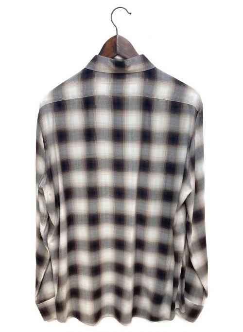 CELINE（セリーヌ）CELINE (セリーヌ) レーヨンチェックシャツ ブラウン×ホワイト サイズ:40の古着・服飾アイテム