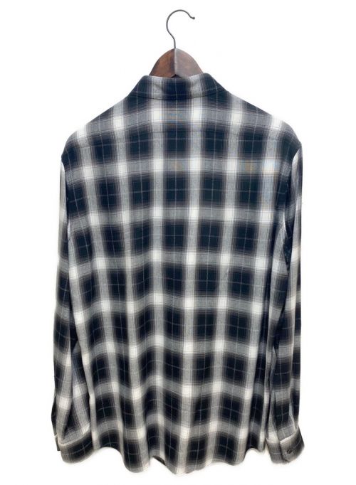 CELINE（セリーヌ）CELINE (セリーヌ) レーヨンチェックシャツ ブラック×ホワイト サイズ:Lの古着・服飾アイテム