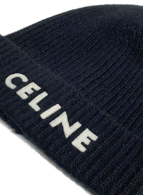CELINE（セリーヌ）CELINE (セリーヌ) 21AW エンブロイダリー ニット帽 ブラック サイズ:-の古着・服飾アイテム