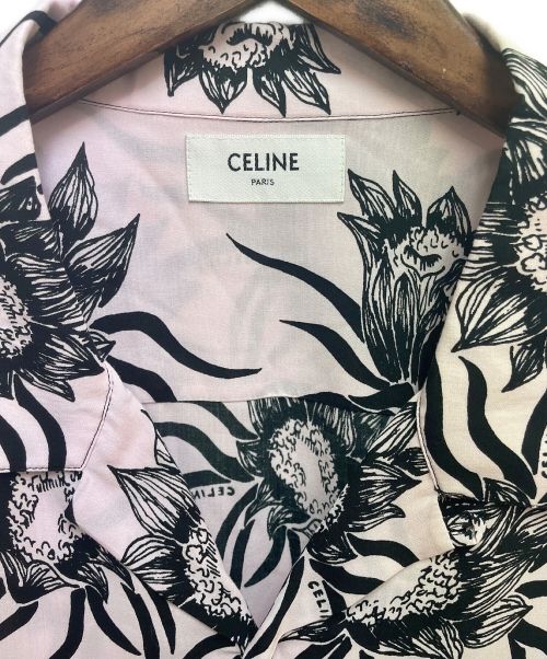 CELINE（セリーヌ）CELINE (セリーヌ) 21SS ルーズ ハワイアンシャツ / プリント入りビスコース ピンク サイズ:38の古着・服飾アイテム