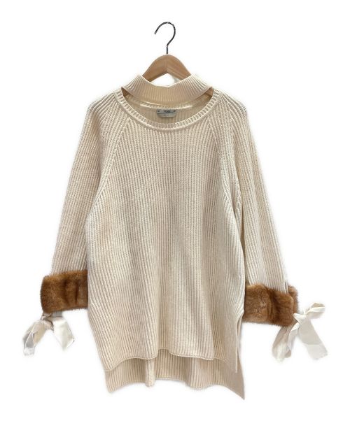 FENDI（フェンディ）FENDI (フェンディ) ミンクファーカフスカシミヤニット アイボリー サイズ:42の古着・服飾アイテム