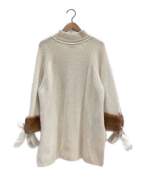 FENDI（フェンディ）FENDI (フェンディ) ミンクファーカフスカシミヤニット アイボリー サイズ:42の古着・服飾アイテム