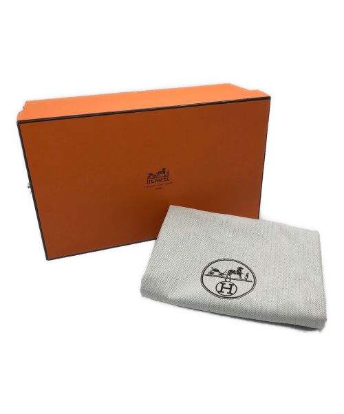 HERMES（エルメス）HERMES (エルメス) ダンクル柄キャンバススリッポン ライトグレー×ホワイト サイズ:41　1/2 未使用品の古着・服飾アイテム