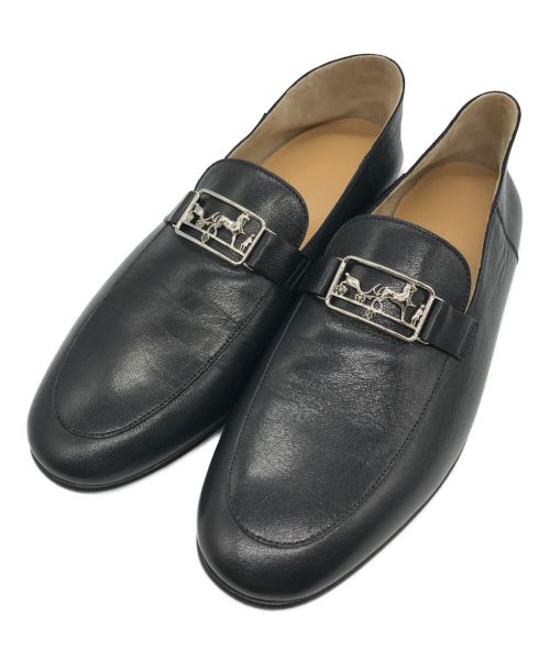 HERMES（エルメス）HERMES (エルメス) ローファー ブラック サイズ:41の古着・服飾アイテム